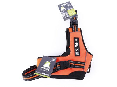 M-Pets Hiking Harness in Triangle Shape for Dog, Orange and Black