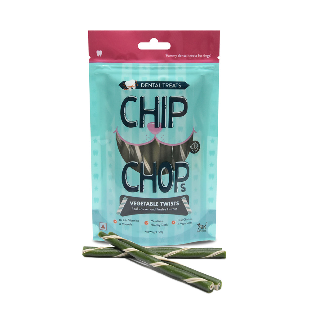 Chip Chops Vegetable Twists Real Chicken and Parsley Flavour, 100g