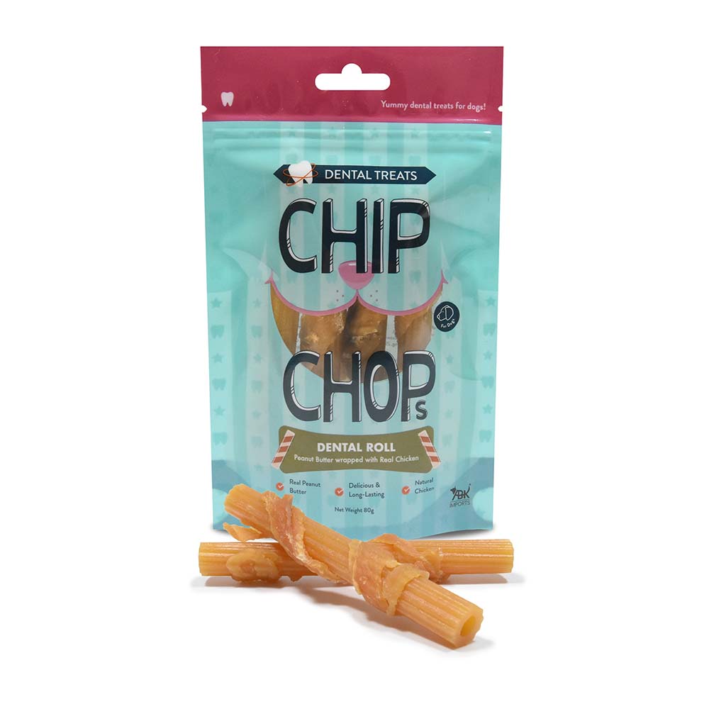 Chip Chops Dental Roll Peanut Butter Wrapped with Real Chicken, 80g