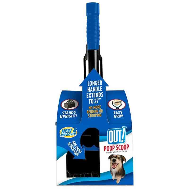OUT! One Handed Dog Poop Scoop, Extends upto 27" inch