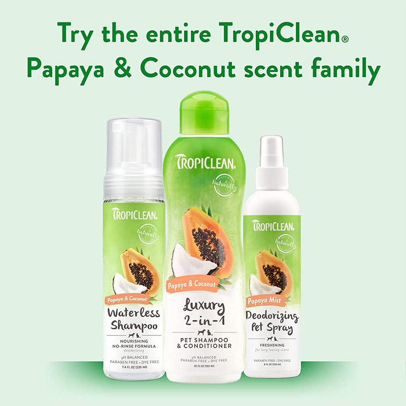 Tropiclean Papaya & Coconut Shampoo for Dogs & Cats, 355 ml