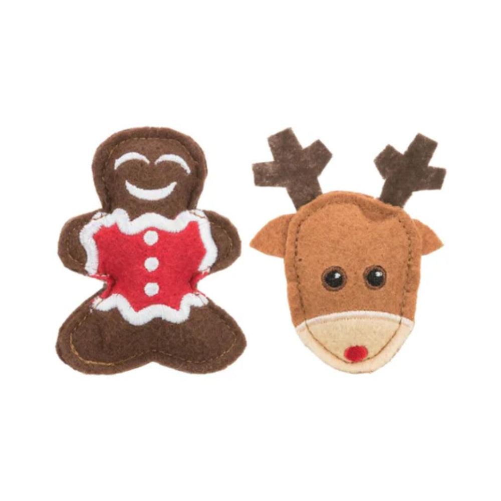 Trixie, Xmas Elk and Gingerbread Figure, Sorted colours, Cat Toy (Assorted)