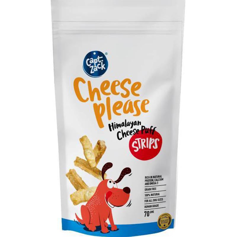 Captain Zack Cheese Please Himalayan Cheese Puff Strips Dog Treat