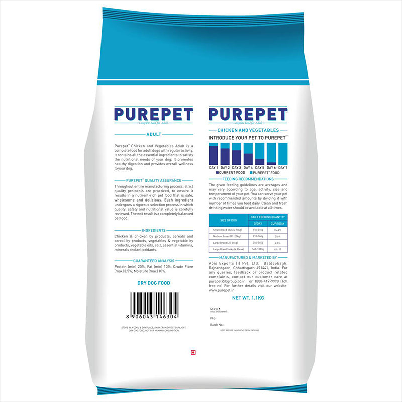 Purepet Chicken and Vegetables, Dry Dog Food