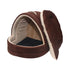 Hiputee Soft Velvet Cave House for Cats Little Dogs & Pets Brown-Cream
