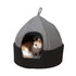 Hiputee Soft Velvet Fabric Dual Color Cat Toy Breed Dog Pet Hut Grey-Black