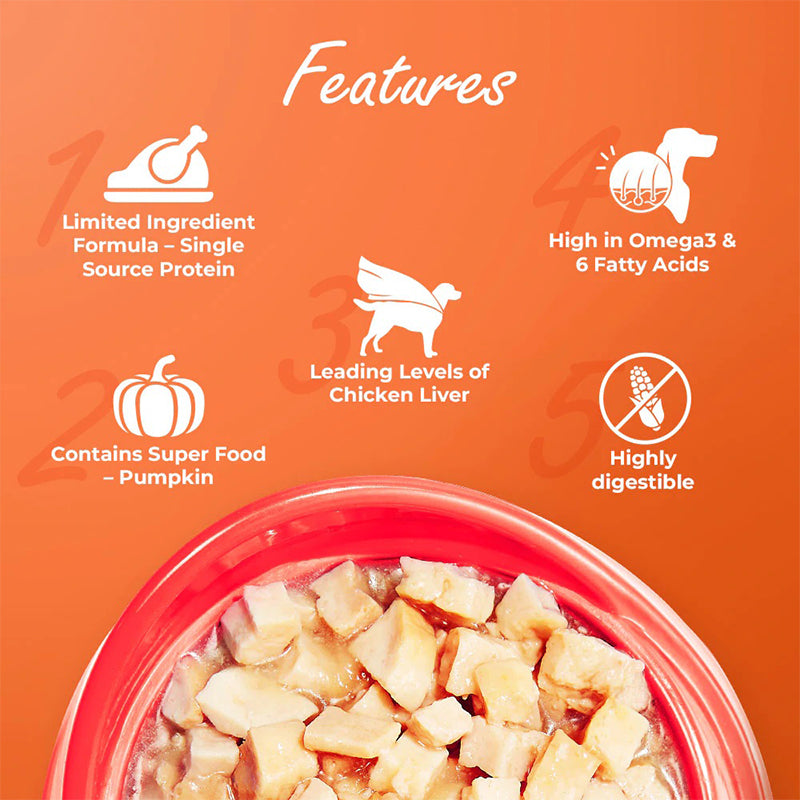 Kennel Kitchen Puppy Supreme Cuts in Gravy Chicken Liver with Pumpkin Wet Dog Food, 100 g