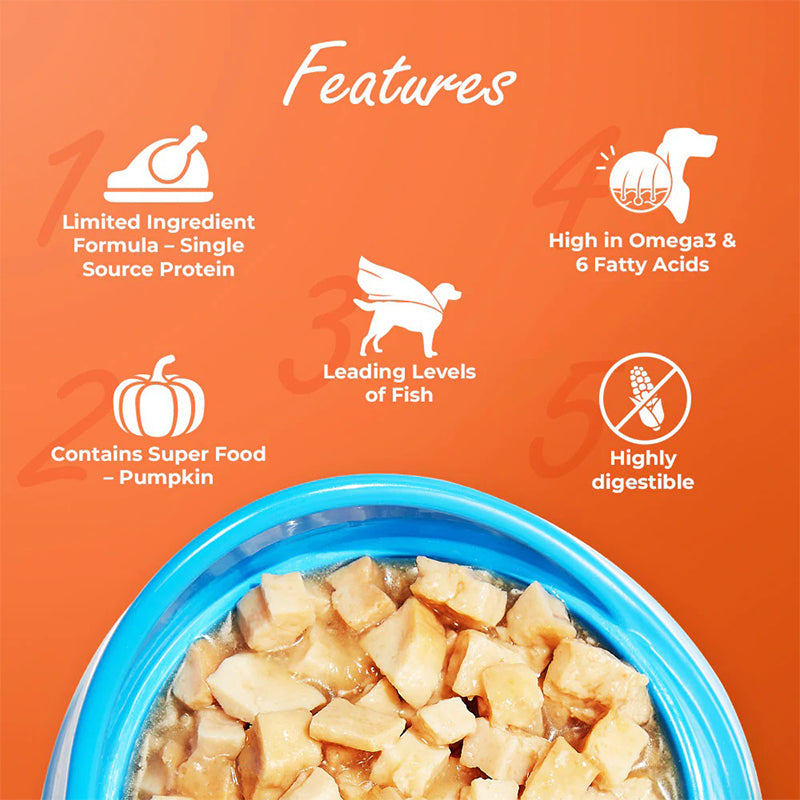 Kennel Kitchen Puppy Supreme Cuts in Gravy Fish with Pumpkin Wet Dog Food, 100 g