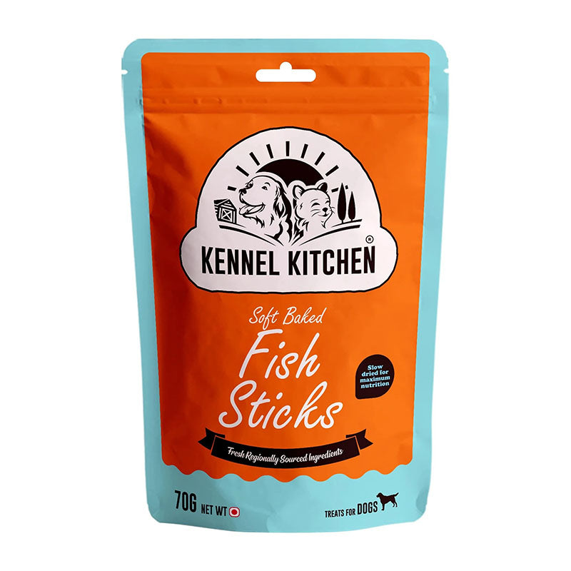 Kennel Kitchen Adult & Puppy Soft Baked Fish Sticks Treats for Dogs & Puppies, 70g