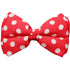 Lana Paws Adjustable Classic Polka Dots Dog Bowtie, Red and White