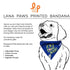 Lana Paws Eat Love Bork Adjustable Dog Bandana/Scarf, Indigo and Yellow