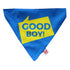 Lana Paws Good Boy Adjustable Dog Bandana/Scarf, Blue and Yellow