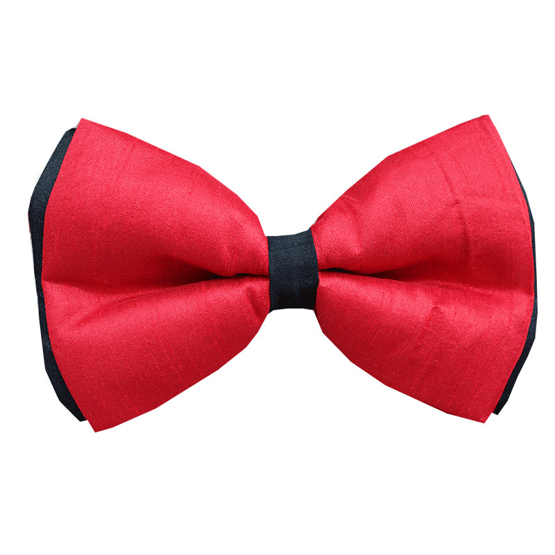 Lana Paws Adjustable Silk Dog Bowtie, Red and Black