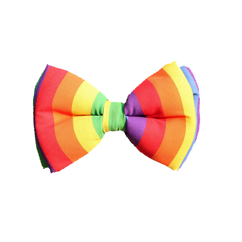 Lana Paws Rainbow Stripes Adjustable Dog Bowtie, Multi-Coloured