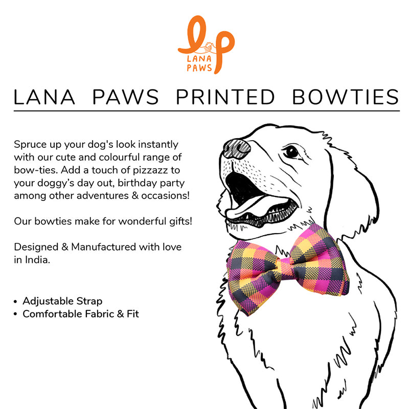 Lana Paws Adjustable Dog Bowtie, Multi-coloured