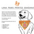 Lana Paws Drop Food Here Adjustable Dog Bandana/Scarf, Orange