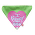 Lana Paws I Rescued My Human Adjustable Dog Bandana/Scarf, Pastel Green and Pink