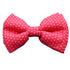 Lana Paws Adjustable Polka Dots Dog Bowtie, Pink and White
