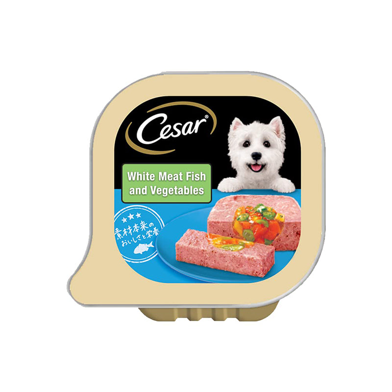 Cesar Premium Adult White Meat Fish & Vegetables Wet Dog Food (Tray), 100 g