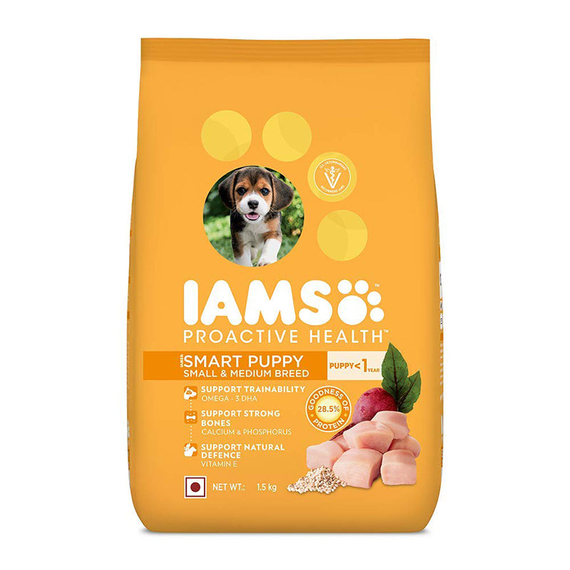 IAMS Proactive Health Smart Puppy Small and Medium Breed (<1 Yrs) Chicken, Dry Dog Food
