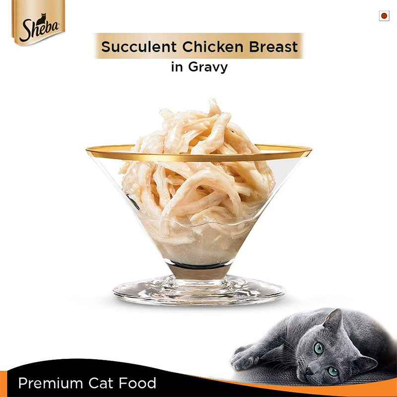 Sheba Deluxe Succulent Chicken Breast in Gravy Wet Cat Food, 85 g