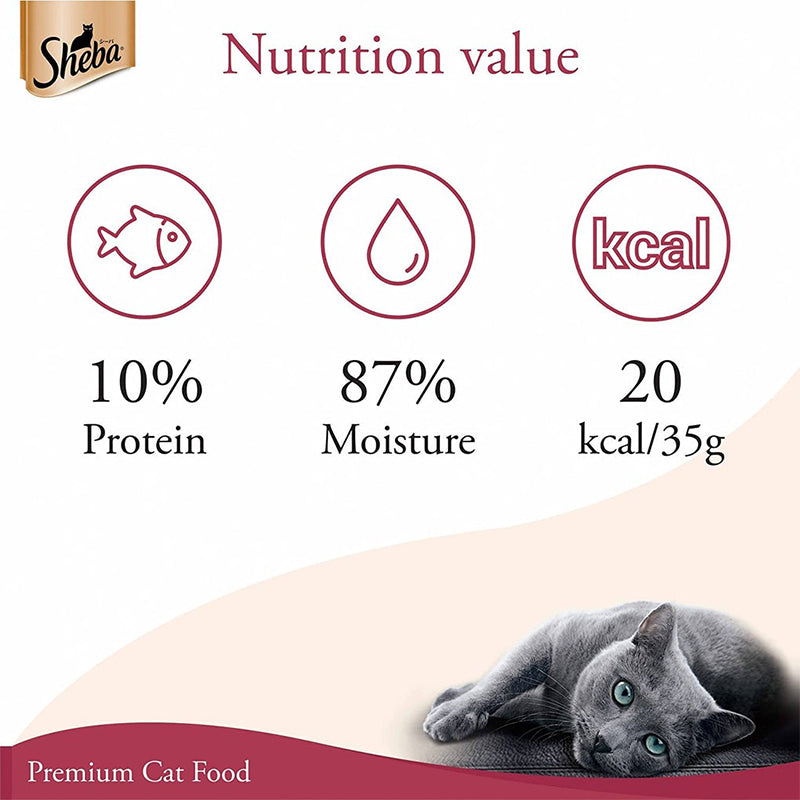 Sheba Premium Skipjack & Salmon Wet Cat Food, 35 g