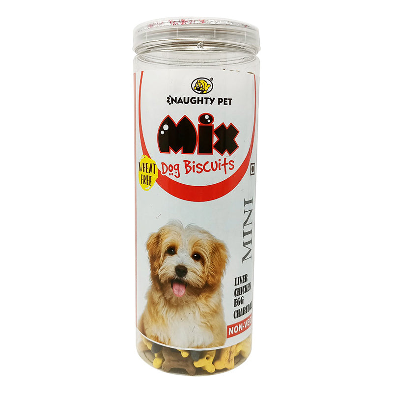 Naughty Pet Mix Non-Veg Mini, Wheat Free Biscuit for Dogs
