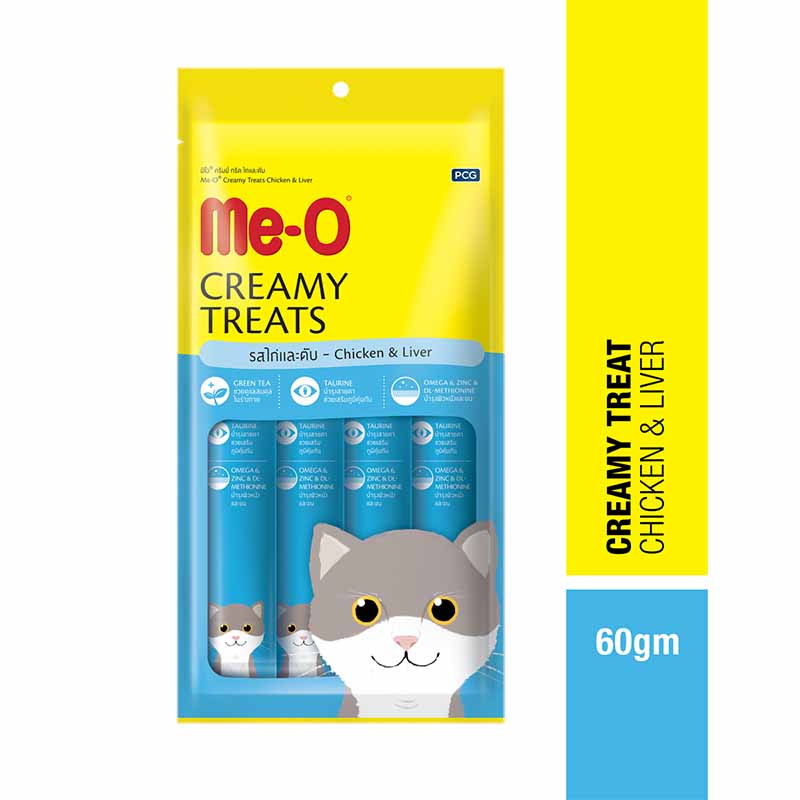 Me-O Chicken and Liver Creamy Treats for Cats 60 g (Pack of 12)