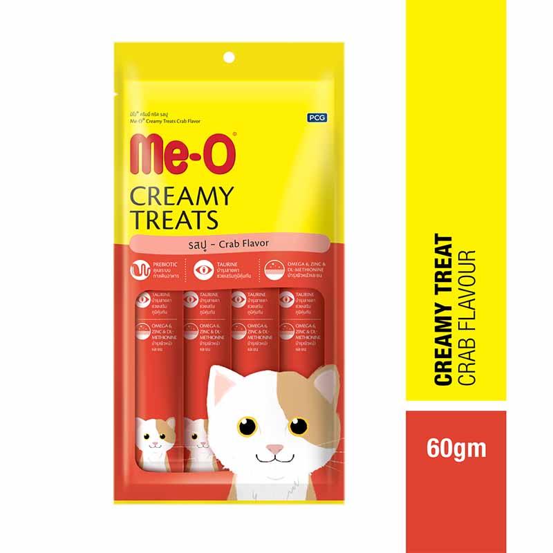Me-O Crab Flavour Creamy Treats for Cats 60 g (Pack of 12)