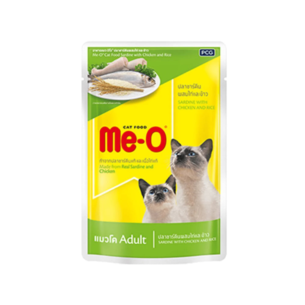 Me-O Adult Sardine Chicken & Rice Wet Cat Food Pouch, 80 g