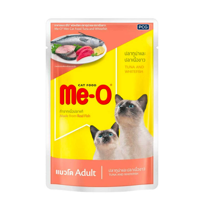 Me-O Adult Tuna & White Fish Wet Cat Food Pouch, 80 g