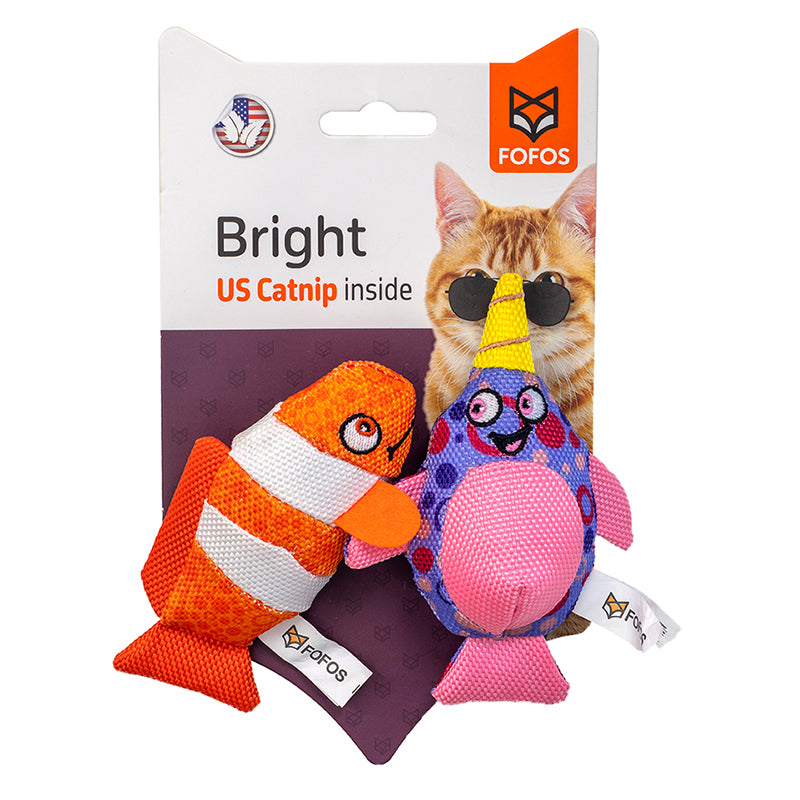 FOFOS Summer Cat Toy-Sperm Whales with Clown Fish