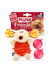 GiGwi Dog Plush Friendz with Refillable Squeaker Dog Toy, Grey and Red, Small