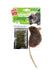 GiGwi Mouse Refillable Catnip with 3 Catnip Teabags in Ziplock Bag Toy, Brown