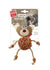 GiGwi catnip Eco Line Catch and Scratch Cat Toy - Bear with Plush, Brown