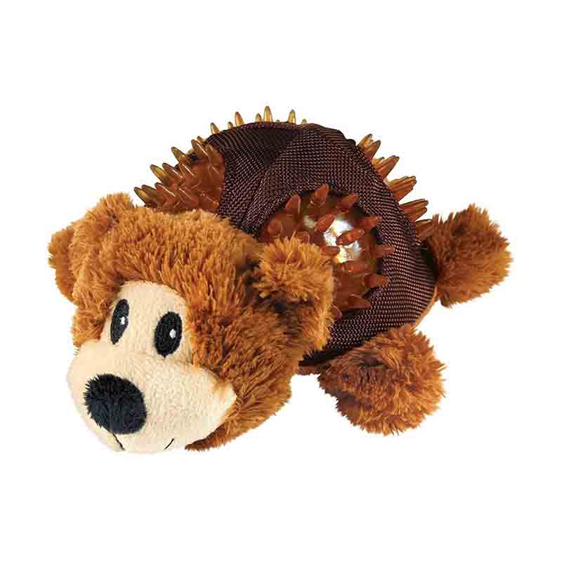 KONG Shells Bear Dog Toy, Brown, Medium