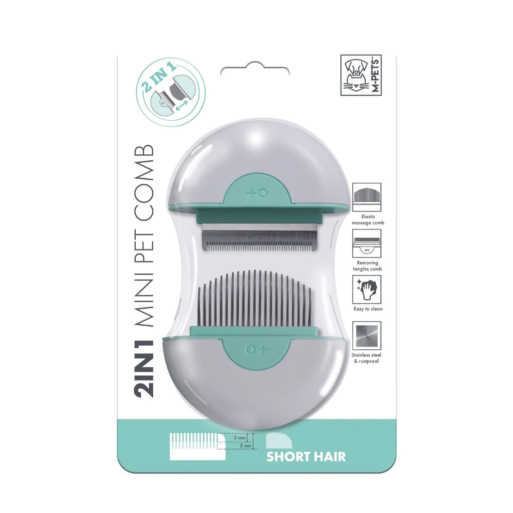 M-Pets 2 in 1 Mini Pet Comb for Long Hair