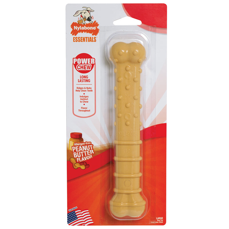 Nylabone Peanut Butter Power Chew with Ridges and Nubs, Large