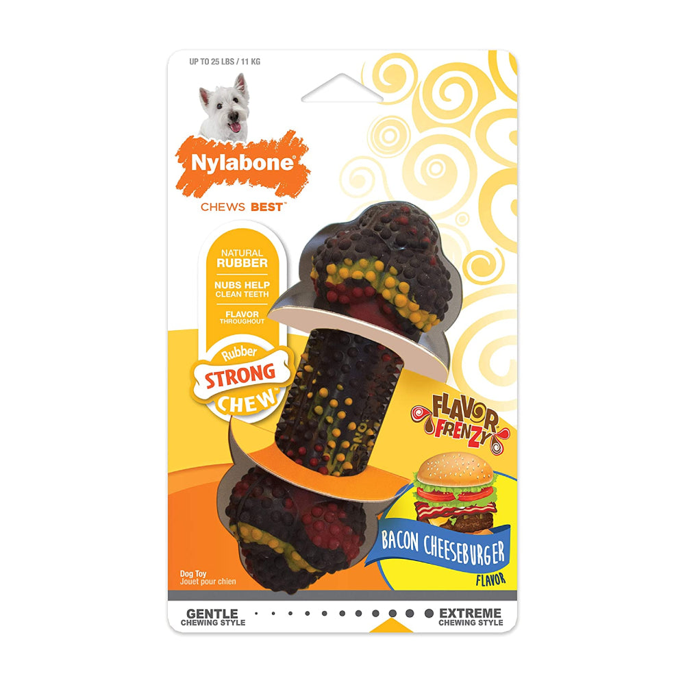 Nylabone Essentials Rubber toys Bone Burger flavour for Dogs, Small
