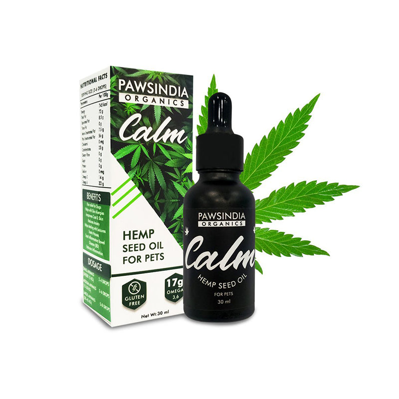 Pawsindia Organic Calm Hemp Seed Oil Supplement for Dog and Cat