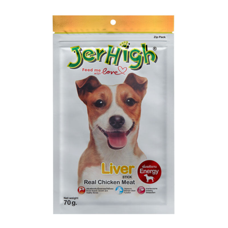 JerHigh Liver Stick with Real Chicken Meat Treats for Dog, 70 g (Pack of 6)