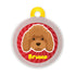 Taggie, Poodle Brown Dog Tag, Circle