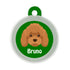 Taggie, Poodle Brown Dog Tag, Circle