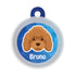 Taggie, Poodle Brown Dog Tag, Circle