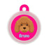 Taggie, Poodle Brown Dog Tag, Circle