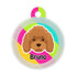 Taggie, Poodle Brown Dog Tag, Circle