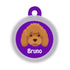 Taggie, Poodle Brown Dog Tag, Circle