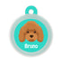 Taggie, Poodle Brown Dog Tag, Circle