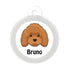 Taggie, Poodle Brown Dog Tag, Circle