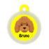 Taggie, Poodle Brown Dog Tag, Circle